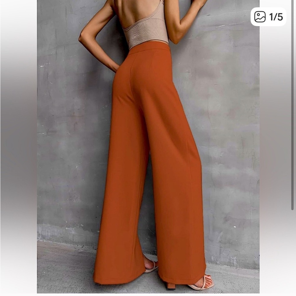 Norma Kamali High Waist Pleat Pant in Bronze